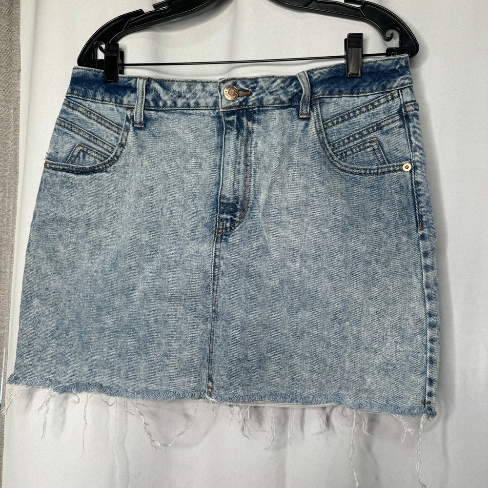 Wild Fable Raw Hem Denim 4 Pocket Mini Skirt